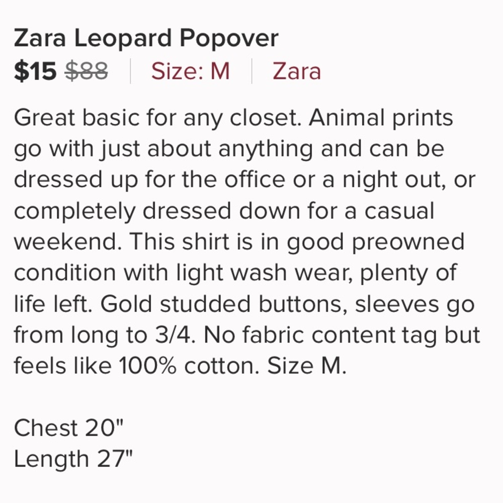 ZARA leopard tunic - Picture 3 of 3